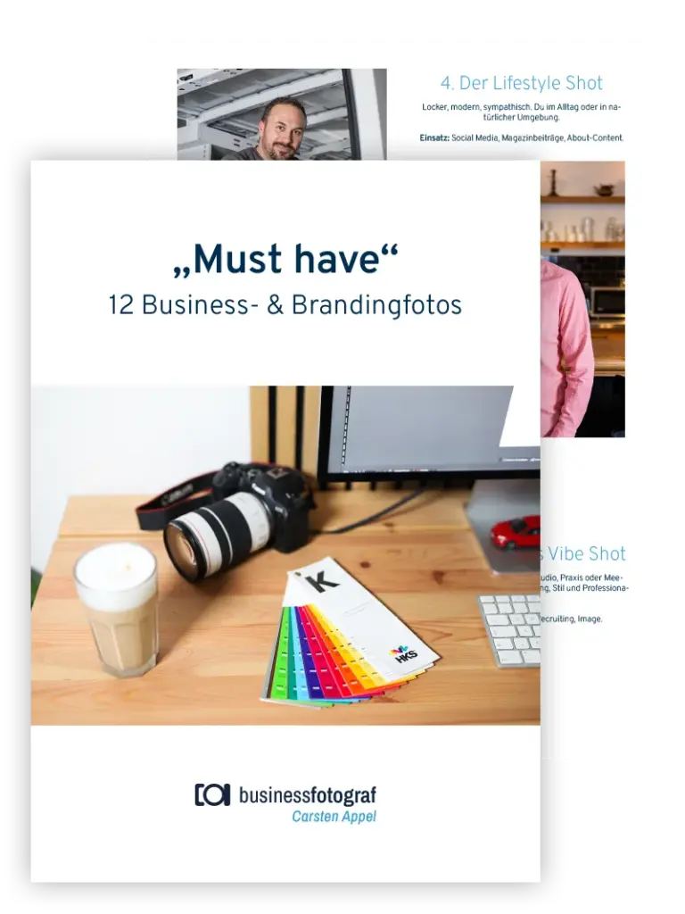 Mockup Cover vom PDF "Must have" Businessfotos